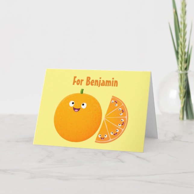Carte Caricature sur les agrumes d'orange  (Devant)