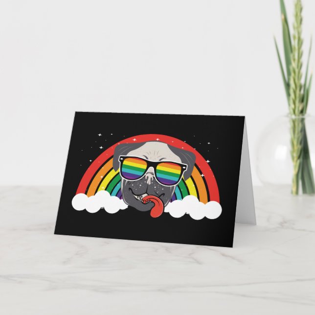 Carte Carlin arc-en-ciel mignon (Devant)