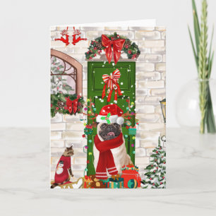 Carte Carlin Chien Noël