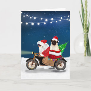 Carte Carlin Chien Noël Père Noël