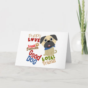Carte Carlin Dog meilleur ami