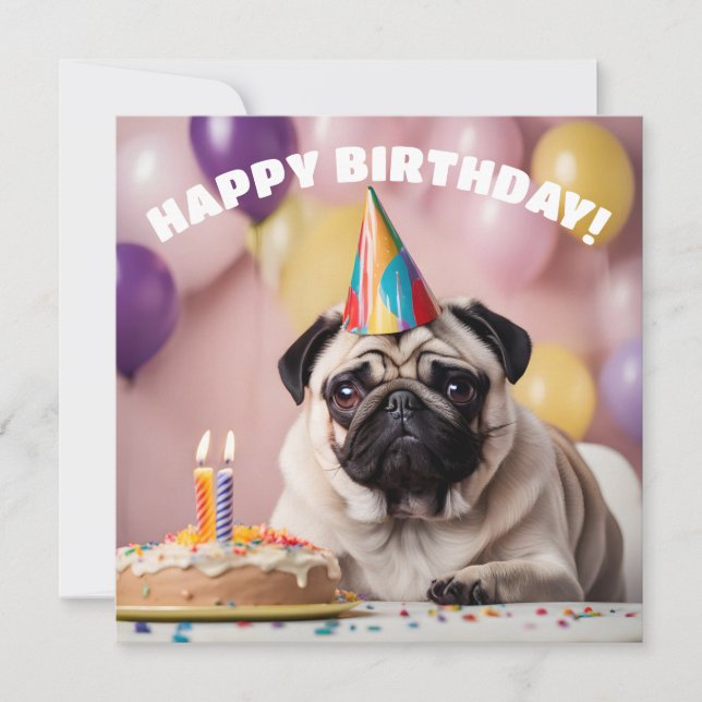 Carte Carlin fête d'anniversaire (Devant)