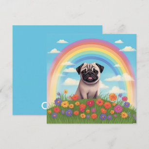 Carte Carlin Rainbow Bridge Nom personnalisé Chien Sympa