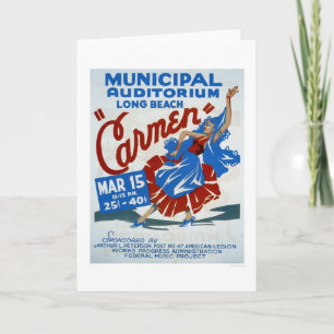 Carte Carmen Long Beach 1938 WPA