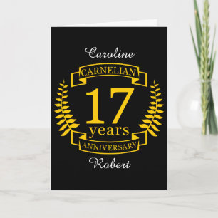 Carte Carnelian Gemstone mariage anniversaire 17 ans