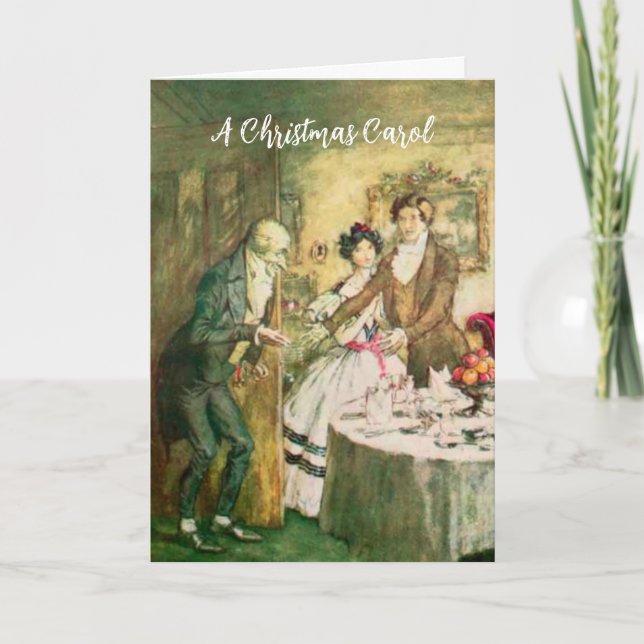 Carte Carol Dickens Scrooge Vintage (Devant)