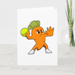 Carte Carotte au handballeur avec ballon de handball