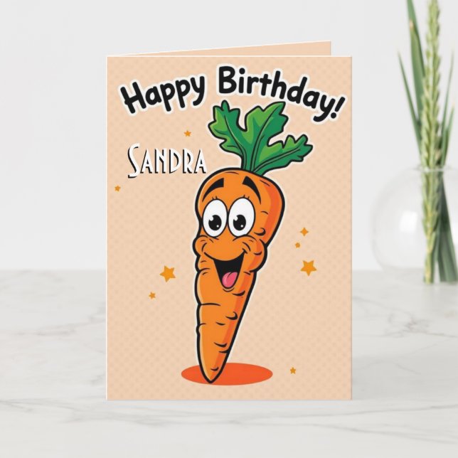 Carte Carotte drôle Joyeux anniversaire (Devant)