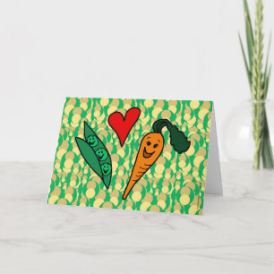 Carte Carottes d'amour de pois, conception verte et