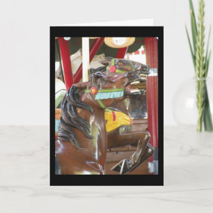 Carte Carousel Horse Grey Card