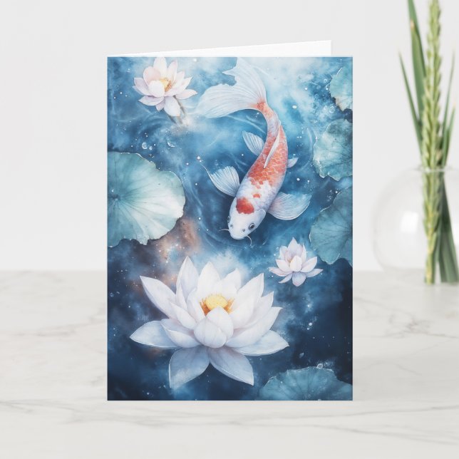 Carte Carpes koï gracieuses avec des eaux paisibles (Devant)