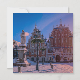 Carte Carré de la mairie de Riga en hiver