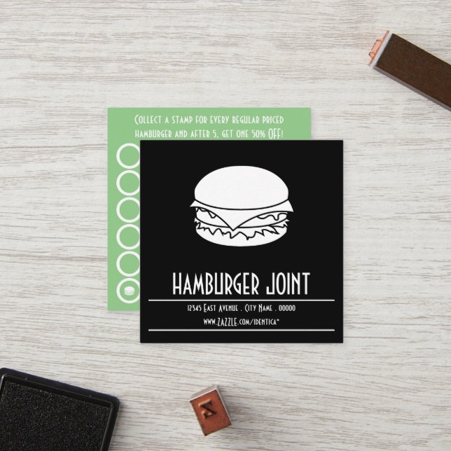 carte carré hamburger (Devant/Arrière en situation)