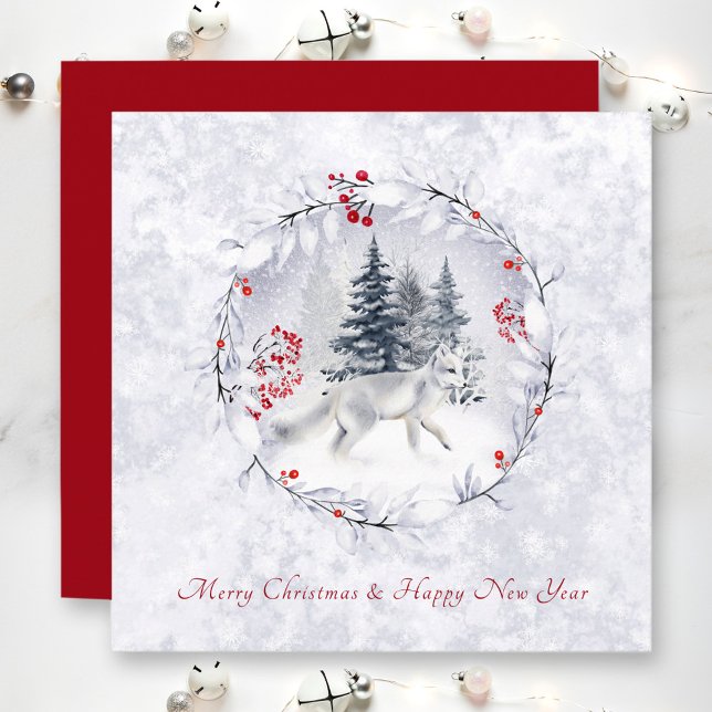 Carte Carré traditionnelle de Noël et Nouvel An (Traditional Christmas and New year Square card)