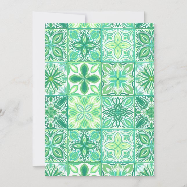 Carte Carreaux décorés en vert et blanc (Devant)