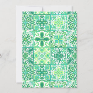 Carte Carreaux décorés en vert et blanc