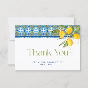 Carte Carreaux méditerranéens Fête des mariées Merci