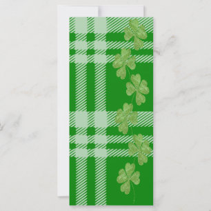 Carte Carreaux verts et trèfle