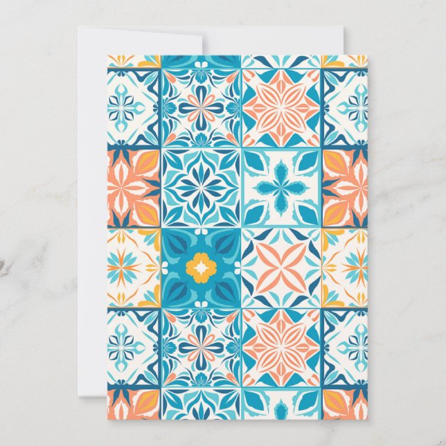 Carte Carrelage orange et bleu (Devant)