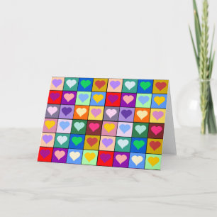 Carte Carrés cardiaques multicolores