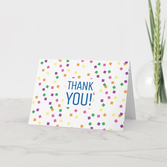 Carte Carrés Confetti colorés | MERCI (Devant)