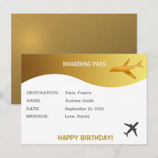 Carte Carte-cadeau de billet d'anniversaire surprise