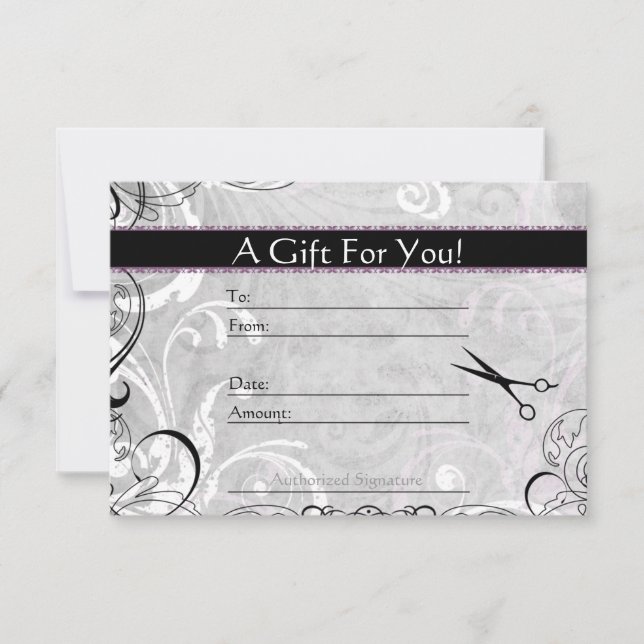 Carte Carte-cadeau haut de gamme pour salon de bobines e (Devant)