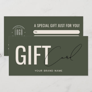 Carte Carte-cadeau verte professionnelle avec logo moder