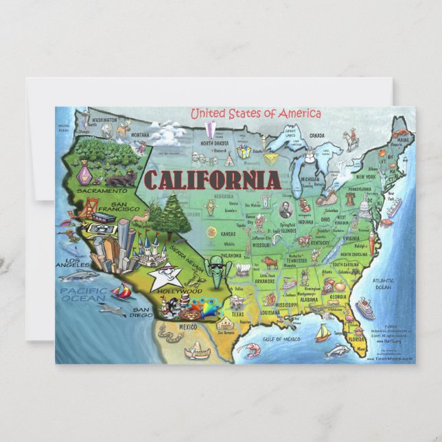 Carte Carte California USA (Devant)