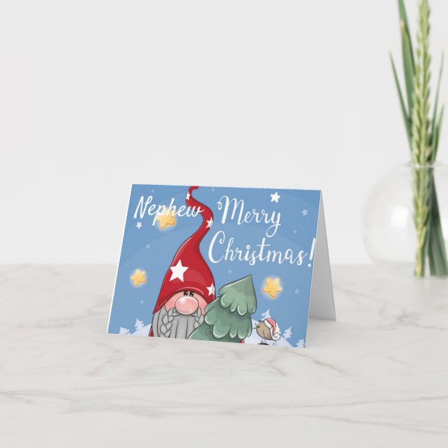 CARTE **CARTE DE NOËL DE NEPHEW** GNOME (Devant)