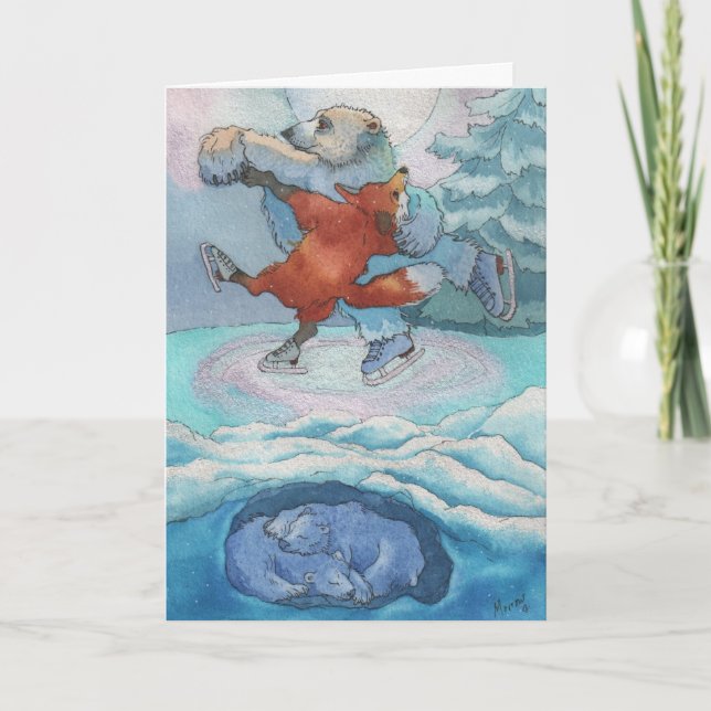 Carte Carte-Ours 5x7 Fox-Tandis que vous étendez le (Devant)