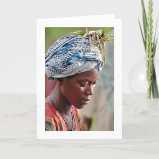 Carte Carte, "riz de cueillette de jeune femme "