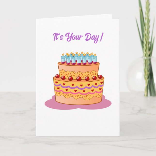 Carte Cartographié Anniversaire de gâteau (Devant)