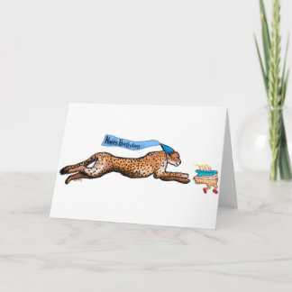 Carte Carton D'Anniversaire Du Gâteau Cheetah Et Runaway