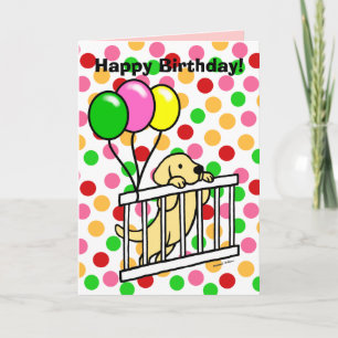 Carte Carton d'anniversaire pour marionnettes du Labrado
