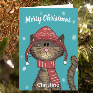 Carte Carton de chat de Noël