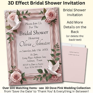 Carte Carton d'invitation à une fête de mariage - Colomb