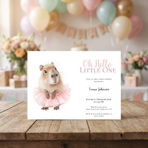 Carte Carton d'invitation Baby Shower Capybara