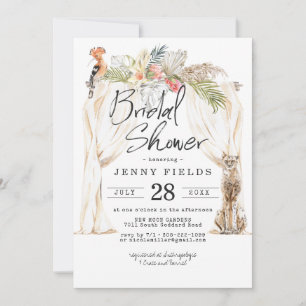 Carte Carton d'invitation de douche de mariée Safari afr