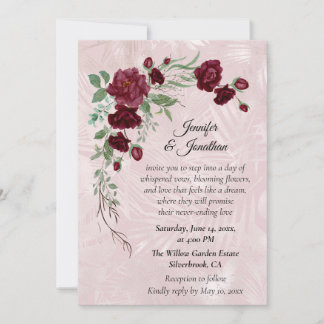 Carte Carton d'invitation de mariage personnalisable aux