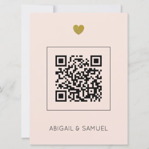 Carte Carton d'invitation de mariage rose pastel budgéta