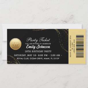 Carte Carton d'invitation élégant doré pour la soirée
