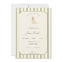 Carton d'invitation pour Baby Shower au thème Sage