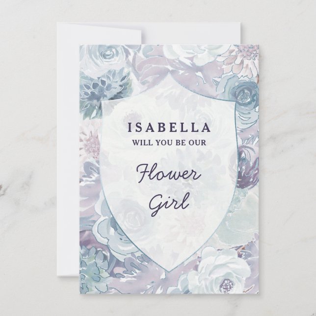Carte Carton d'invitation pour jeune fille d'honneur ave (Devant)