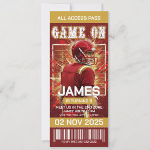Carte Carton d'invitation pour l'anniversaire de Footbal