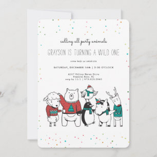 Carte Carton d'invitation pour une fête de Noël déjantée