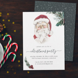 Carte Carton d'invitation pour une fête de Noël vintage 