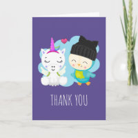 Carton mignon Unicorne & Bird Pals Merci