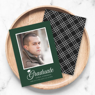 Carte Carton Script Couleurs modifiables Photo Graduate