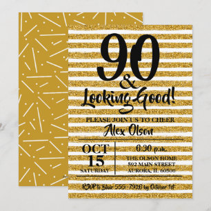 Carte Cartons d'invitation de fête pour 90e anniversaire